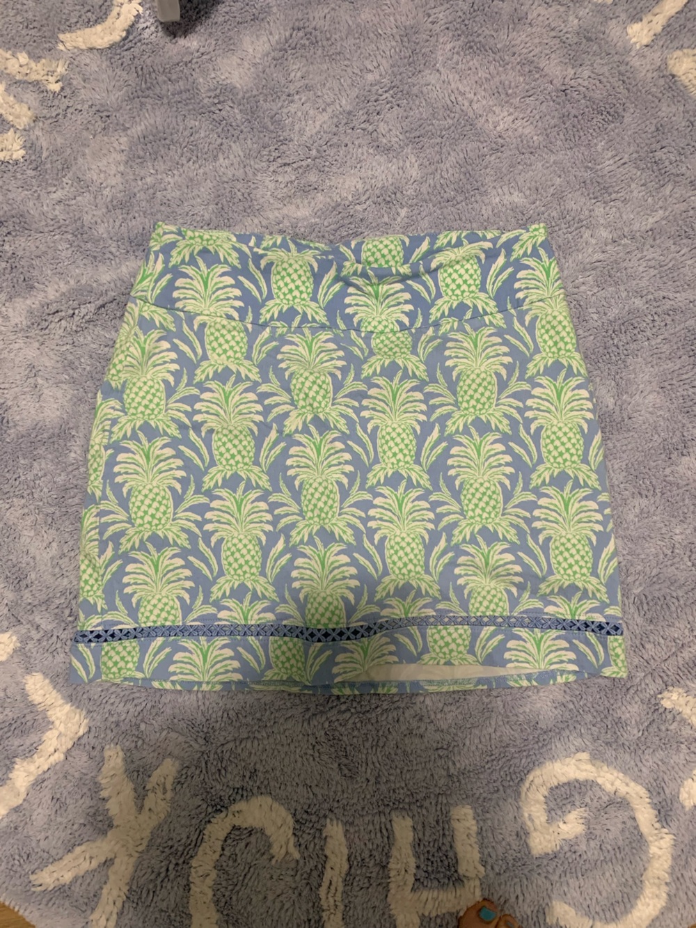 crown & ivy Blue and Lime Pineapple Print Skirt